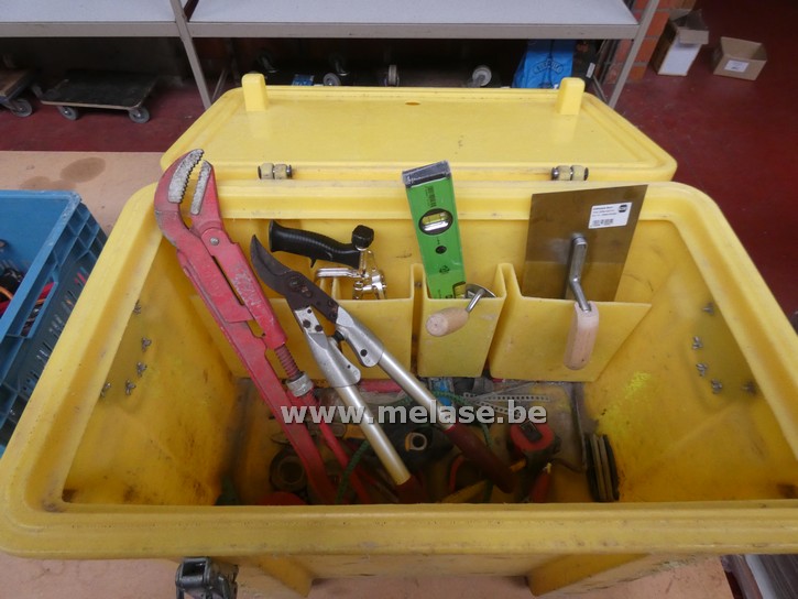 Gele gereedschapskoffer + inhoud