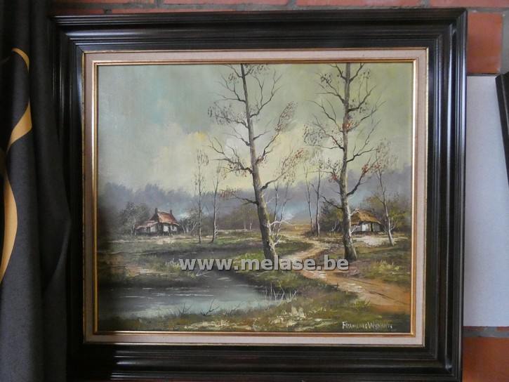 Schilderij in kader "Winterlandschap"
