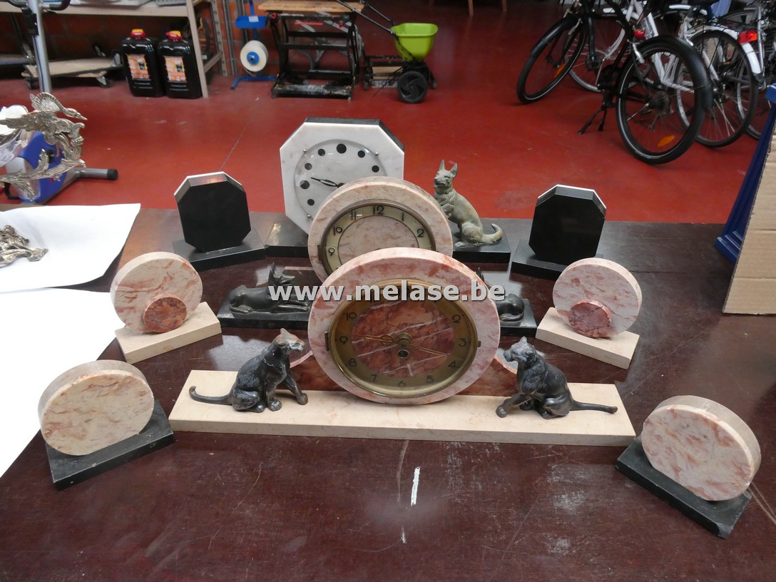 Art Deco marmeren schouwgarnituren