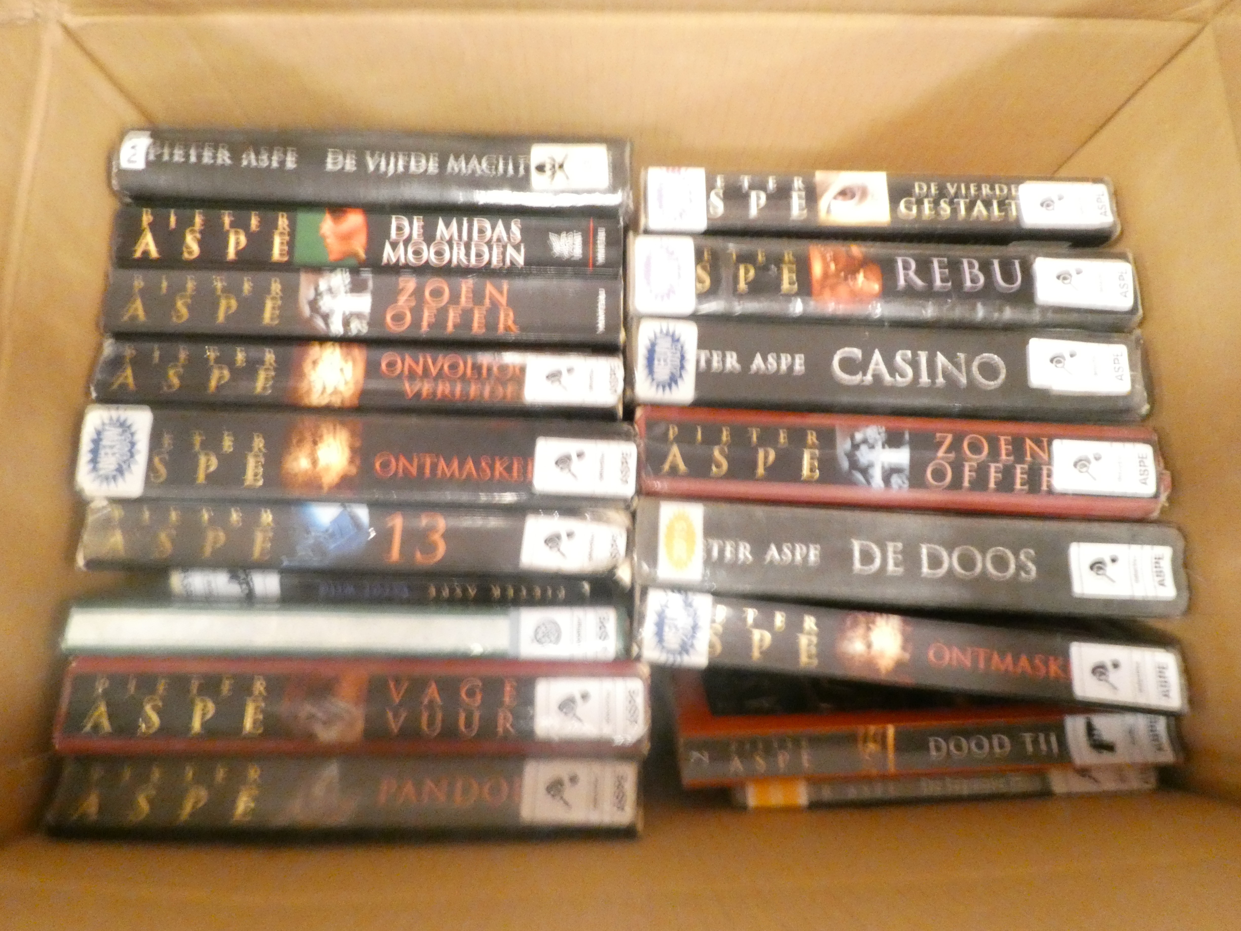 Doos boeken "Pieter Aspe"