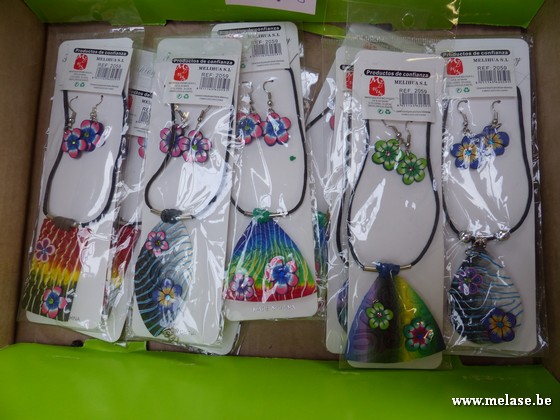 Halsketting met hanger + oorbellen