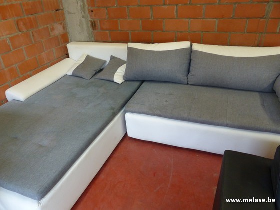 Hoek salon "wit leder"
