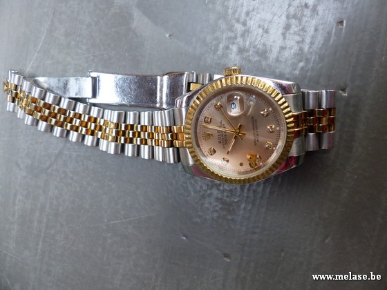 Horloge "Rolex - wit/goudkleurig bandje"