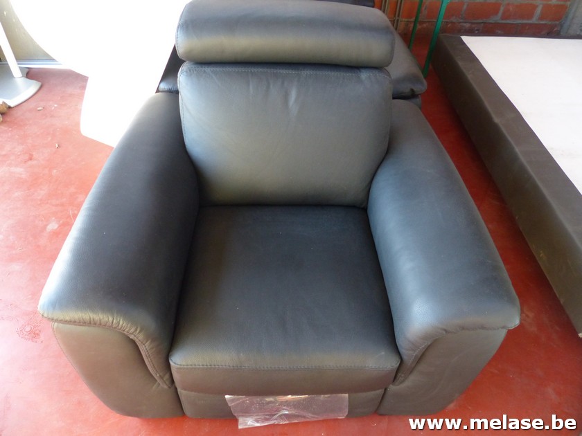 Elec. relaxzetel "zwart - leder"