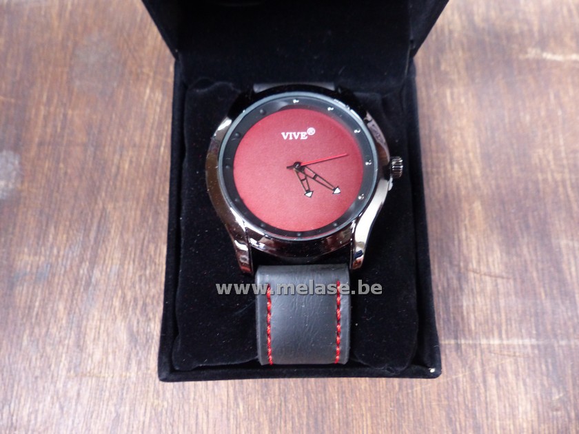 Herenhorloge "grijs/rood"