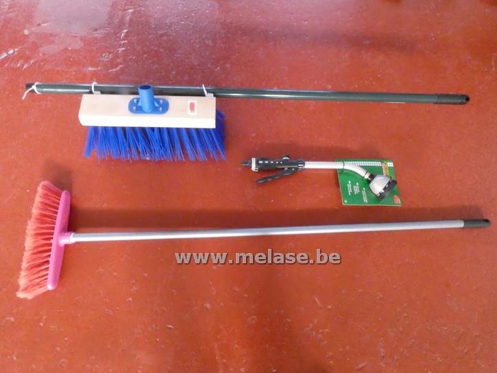 Straatbezem "lange PVC haren - blauw"