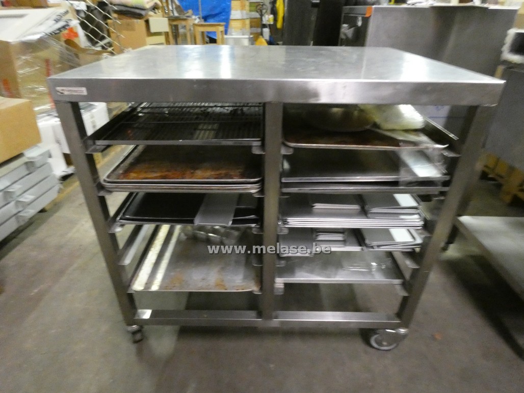 Platenkar in inox op wielen