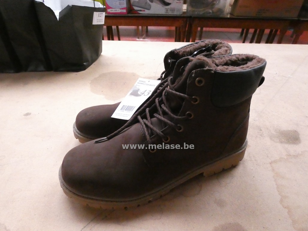 Herenbottines "bruin - daim - pels"