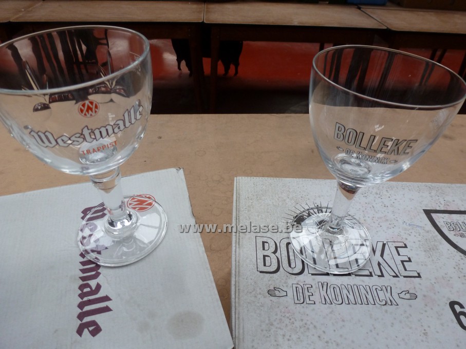 Bierglazen "Westmalle en Bolleke"