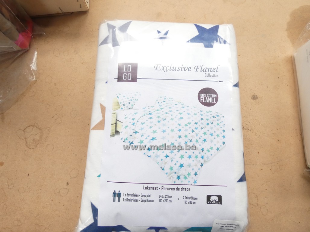 Dekbedovertrek "wit met sterren - flanel"