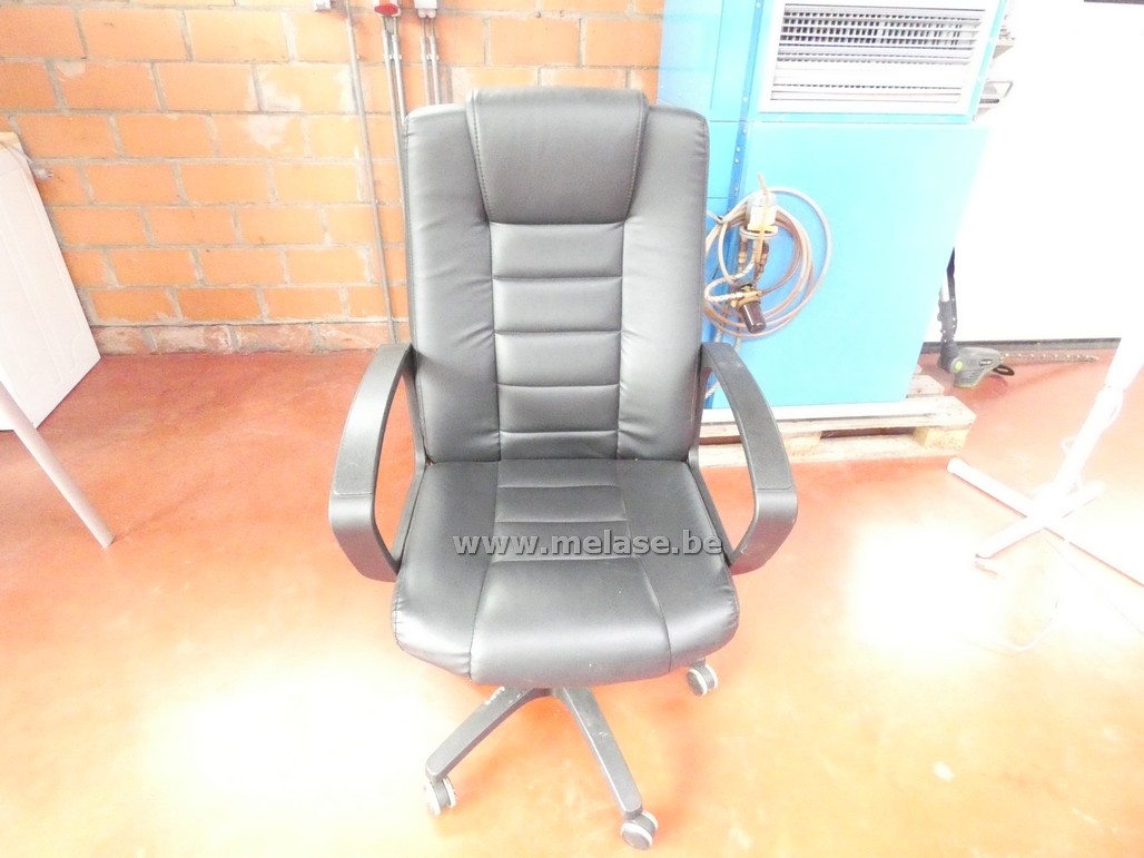 Bureelstoel "zwart leder"