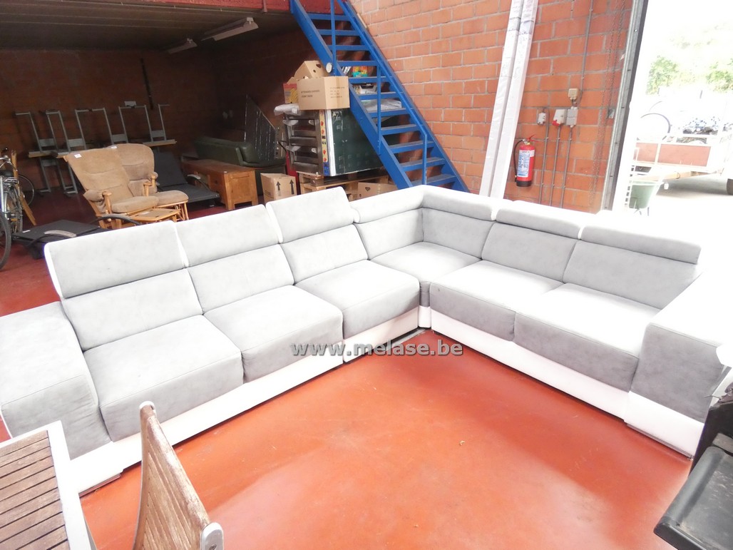 Hoeksalon "stof/leder"