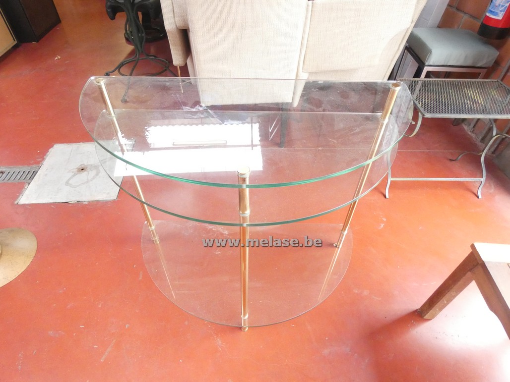 Half ronde bijzettafel "glas"