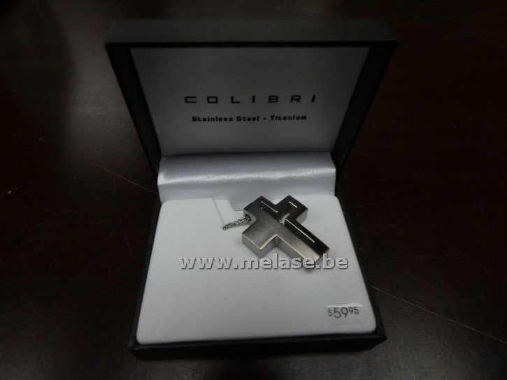 Halsketting met hangertje "stainless Steel/ Titanium - Colibri of London"