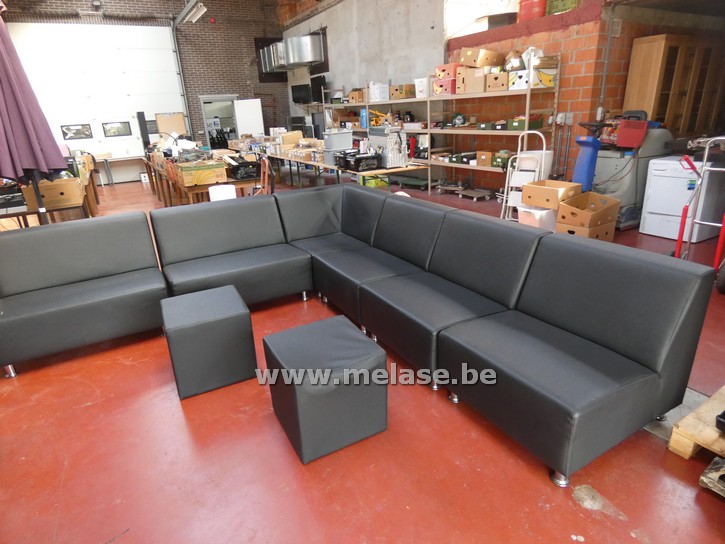 Hoeksalon "zwart leder"