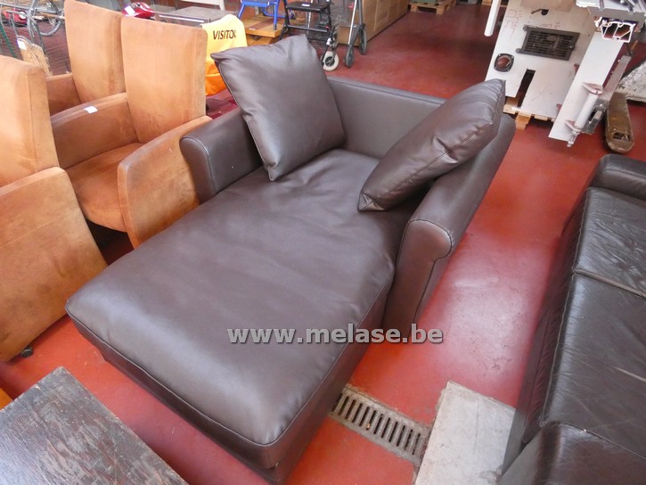 Loungechair "bruin - leder"
