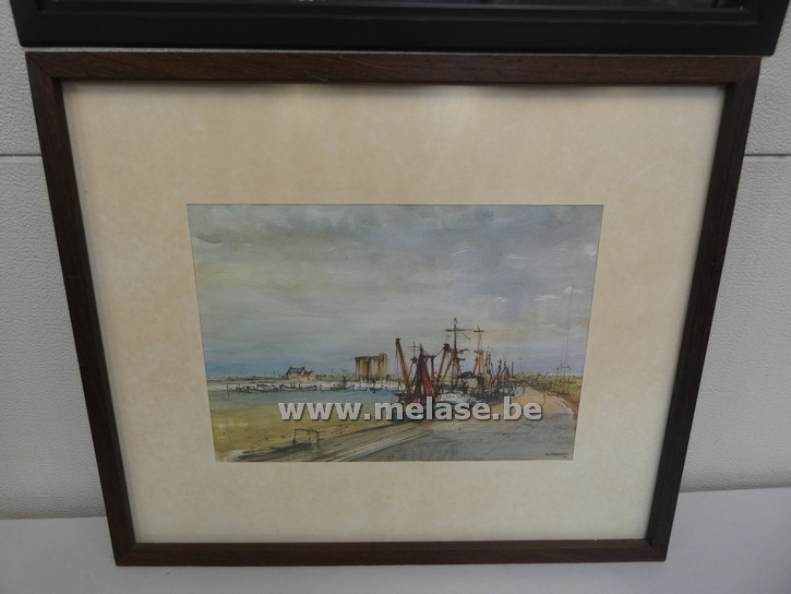 Aquarel "vissersboten"