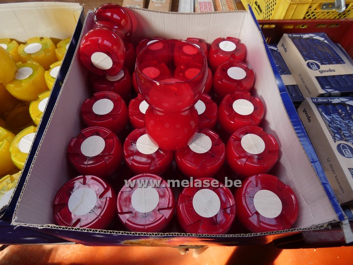 Kaarsen in glas "Rood"