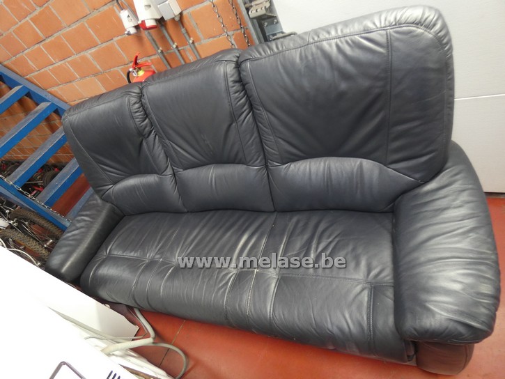 Zetel "lederlook - blauw"