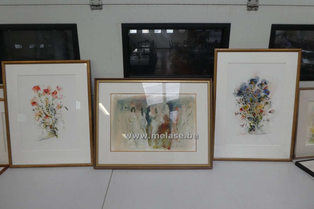 Aquarellen in kader