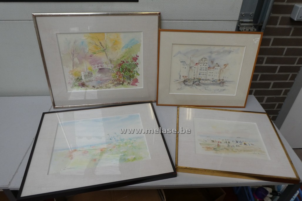 Aquarellen in kader