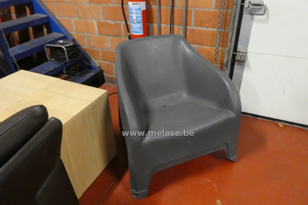 Kuipstoelen "grijs - PVC"