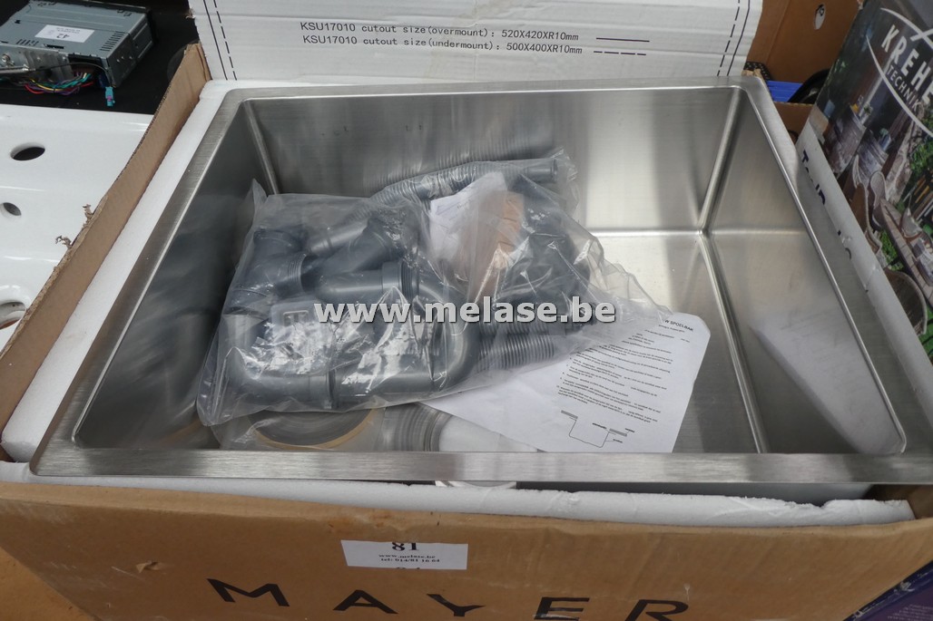 Inox spoelbak + toebehoren