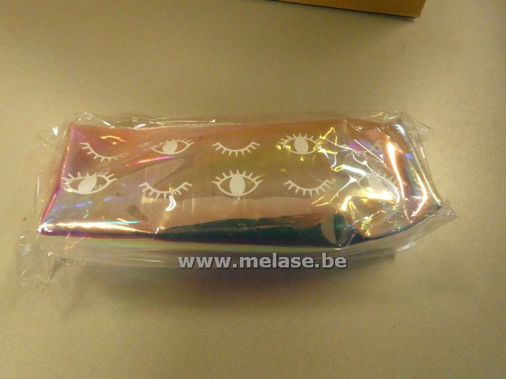 Pennenzak "transparant - oogjes"