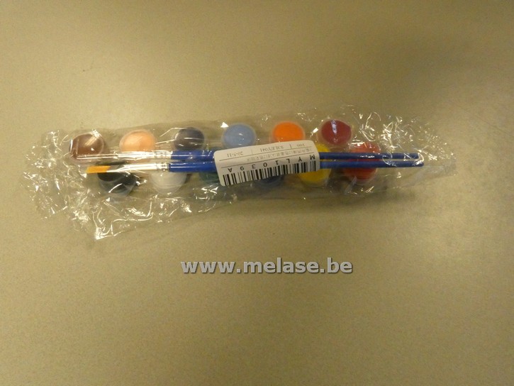 Verfsetje "10 minipotjes + penselen"