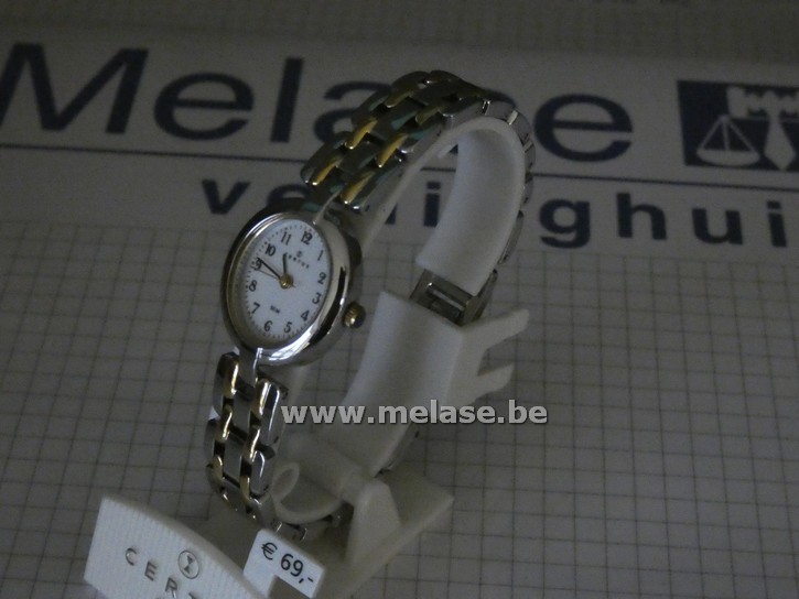 Horloge "Certus - wit/geel goudkleurig"