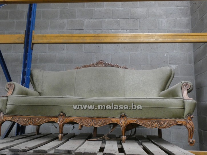 Oudtijdse salon "groen leder"