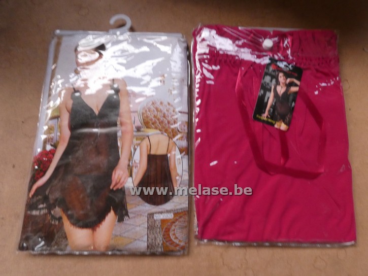 Sexy lingerie setje "zwart/fuchsia"