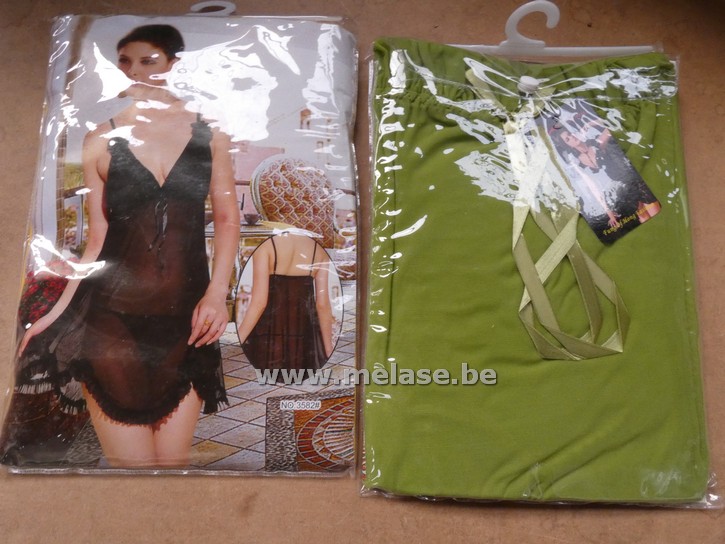 Sexy lingerie setje "geel/groen"
