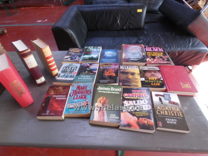 Boeken/romans in plastiek opbergbak