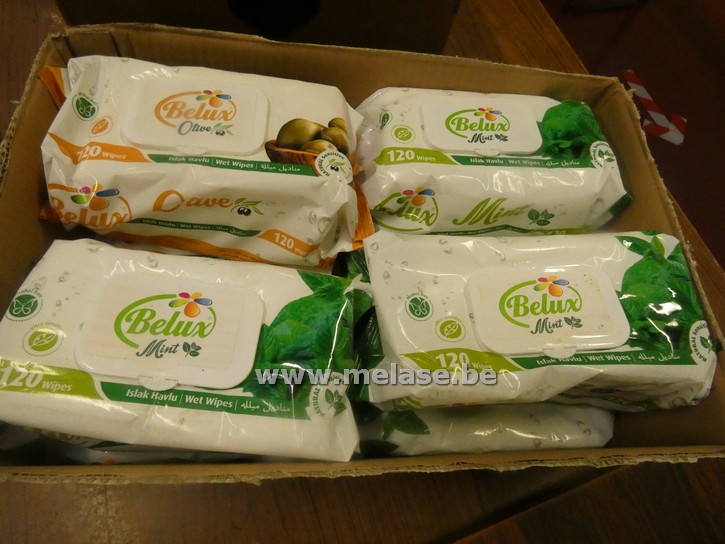 Vochtige doekjes "Belux - munt/olijf"