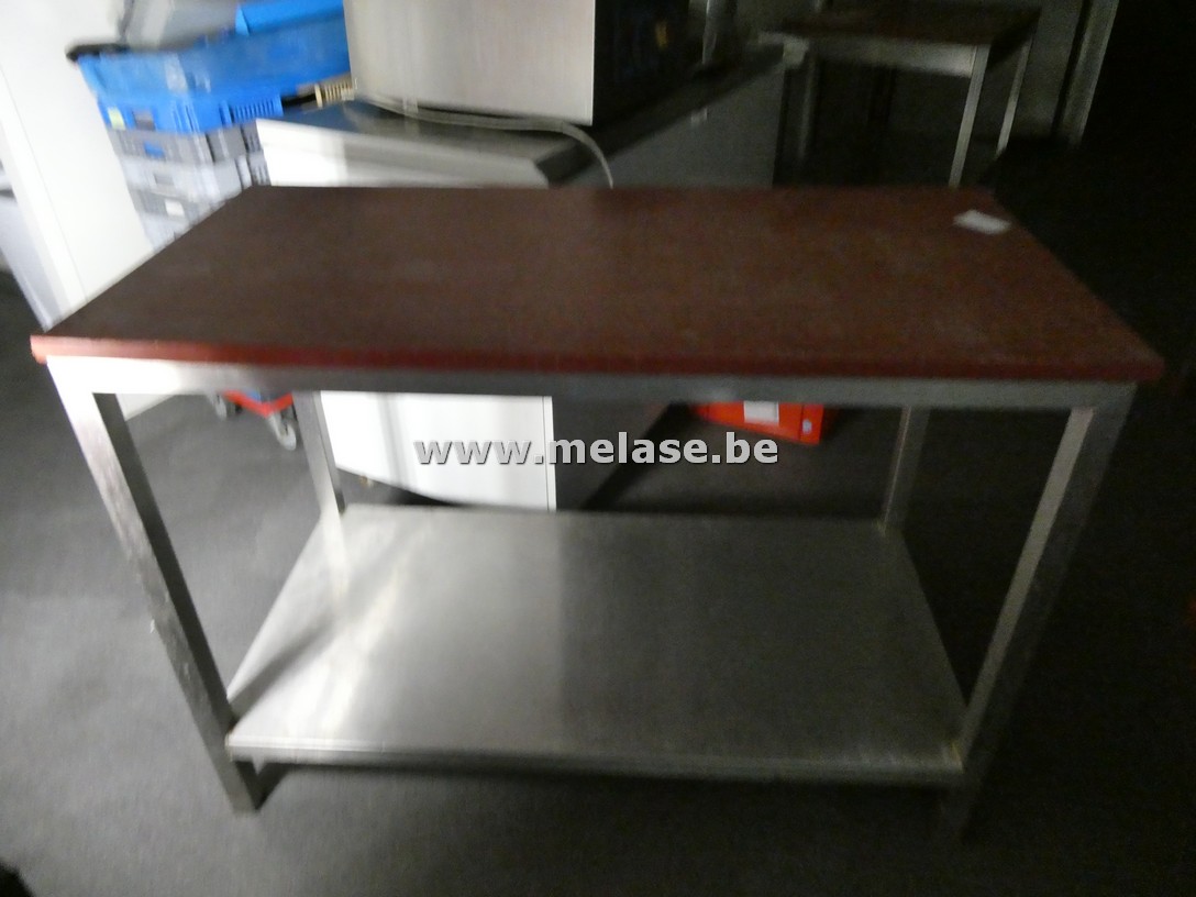 RVS werktafel "met rood PVC werkblad"
