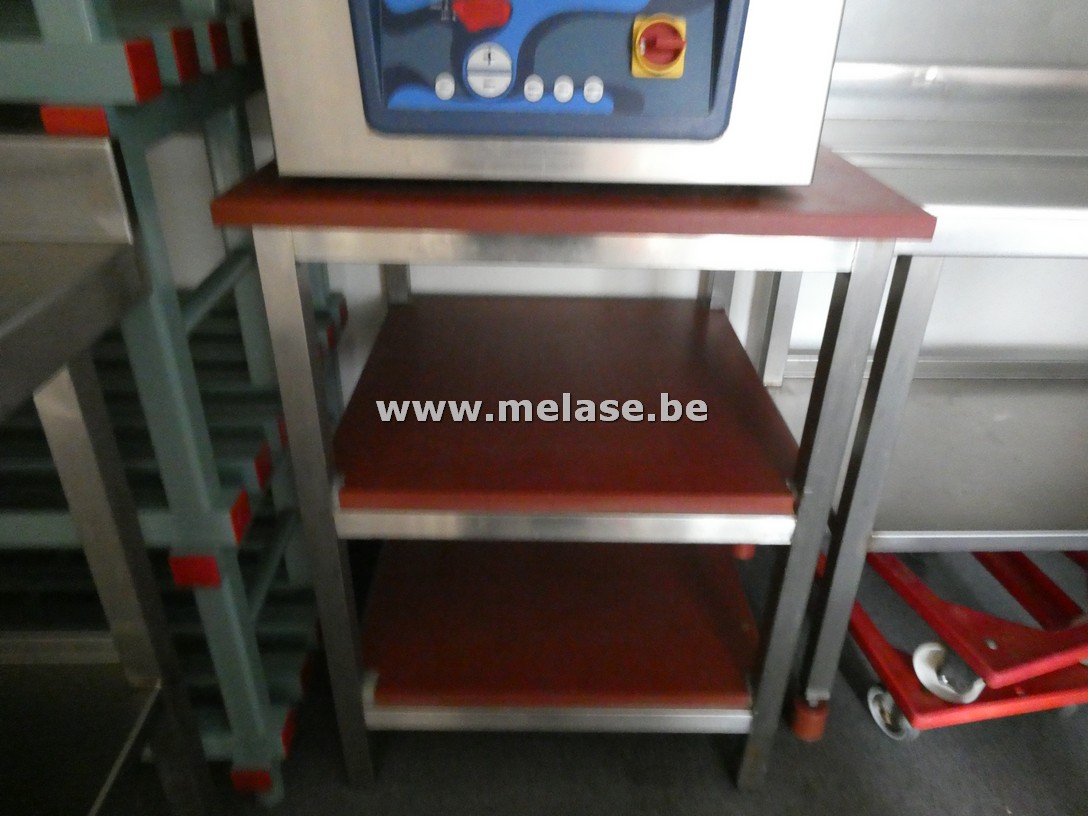RVS werktafel "met rood PVC werkblad"