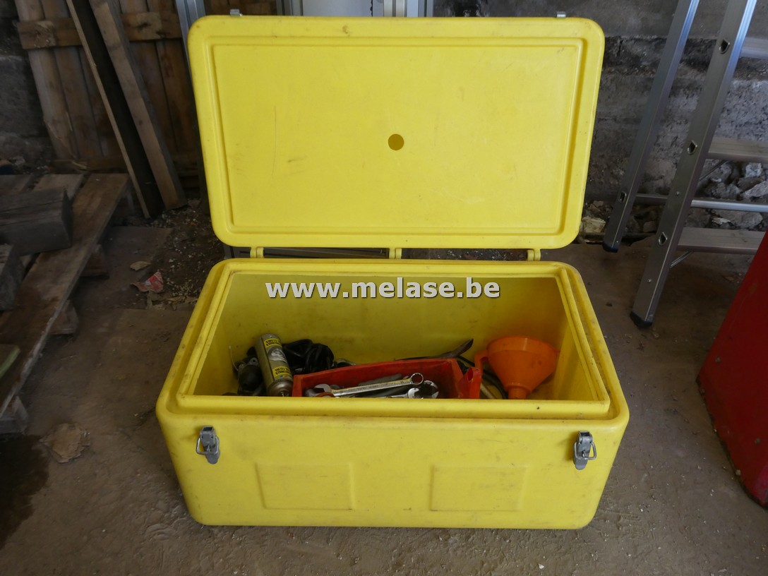 Gele gereedschapskoffer + inhoud