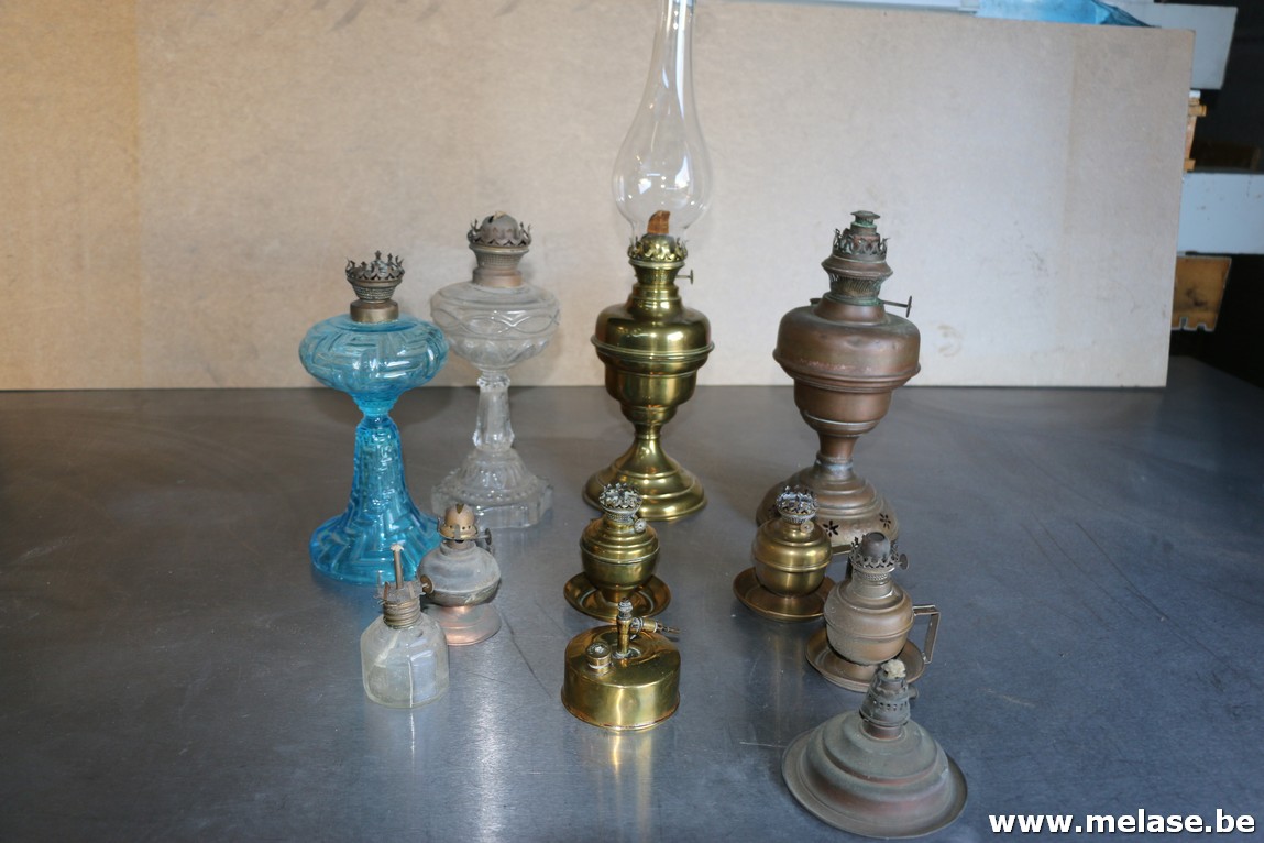 Antieke petroleumlampen