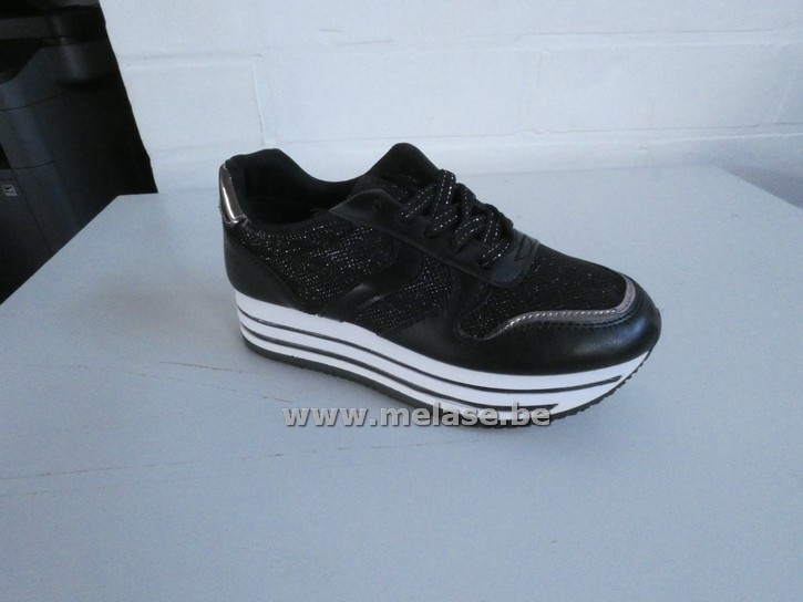 Merkloos "zwart/glitter"(36)
